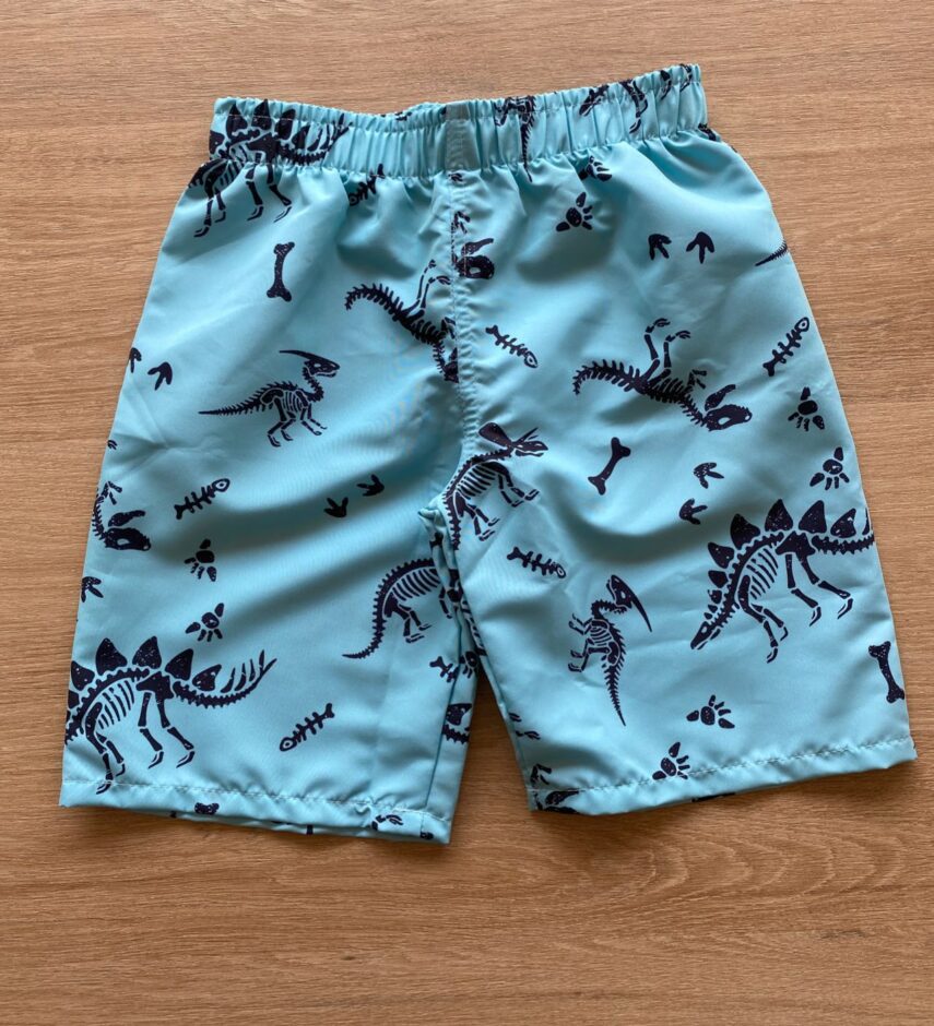 Bermuda Infantil Masculina Dinossauros Azul Fernanda Ramos Kids