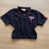 Blusa Cropped Gola Polo Feminina Juvenil Preta Dream Team Fernanda Ramos Kids