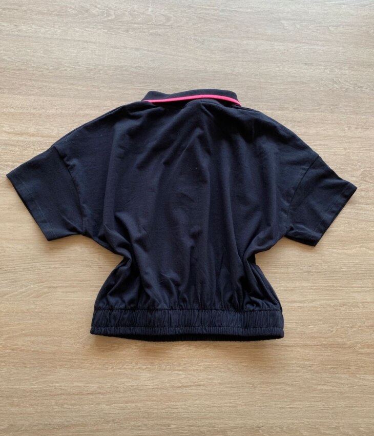 fernandaramoskids com br Blusa Cropped Gola Polo Feminina Juvenil Preta Dream Team2