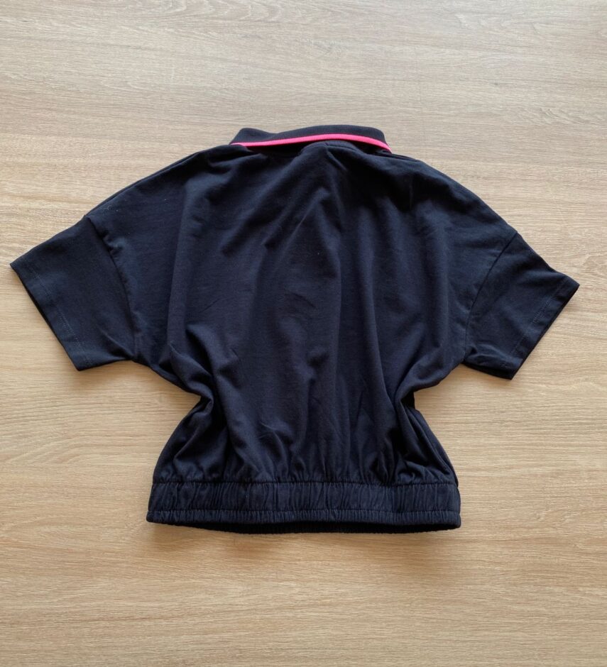 fernandaramoskids com br Blusa Cropped Gola Polo Feminina Juvenil Preta Dream Team2