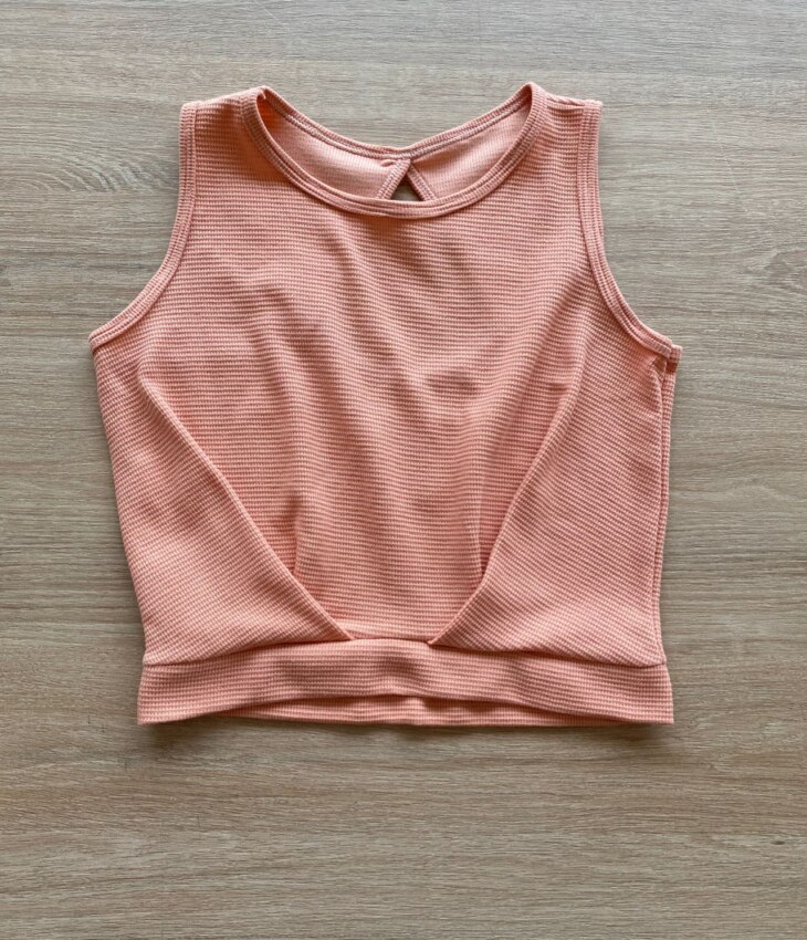 Blusa Cropped Infantil Feminina Salmão Fernanda Ramos Kids