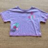 Blusa Cropped Manga Curta Infantil Feminina Nice Lilás Fernanda Ramos Kids