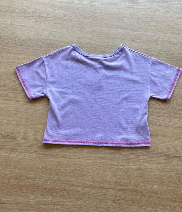 fernandaramoskids com br Blusa Cropped Manga Curta Infantil Feminina Nice Lilás3