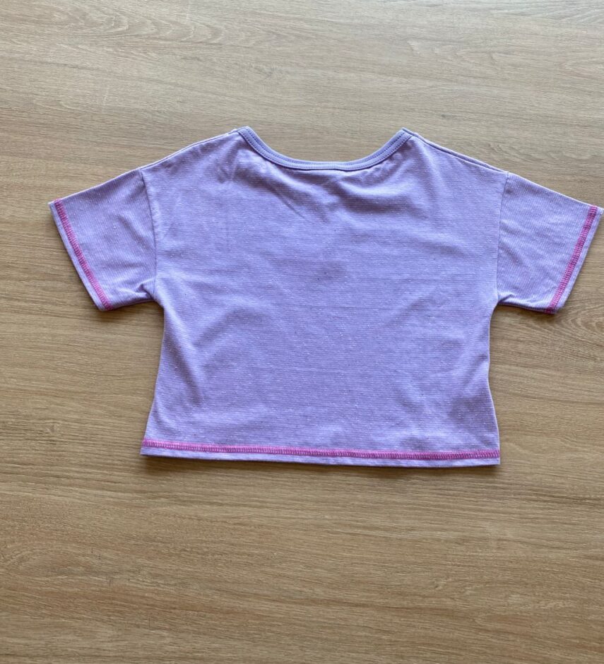 fernandaramoskids com br Blusa Cropped Manga Curta Infantil Feminina Nice Lilás3