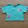 Blusa Cropped Manga Curta Infantil Feminina Nice Verde Água Fernanda Ramos Kids