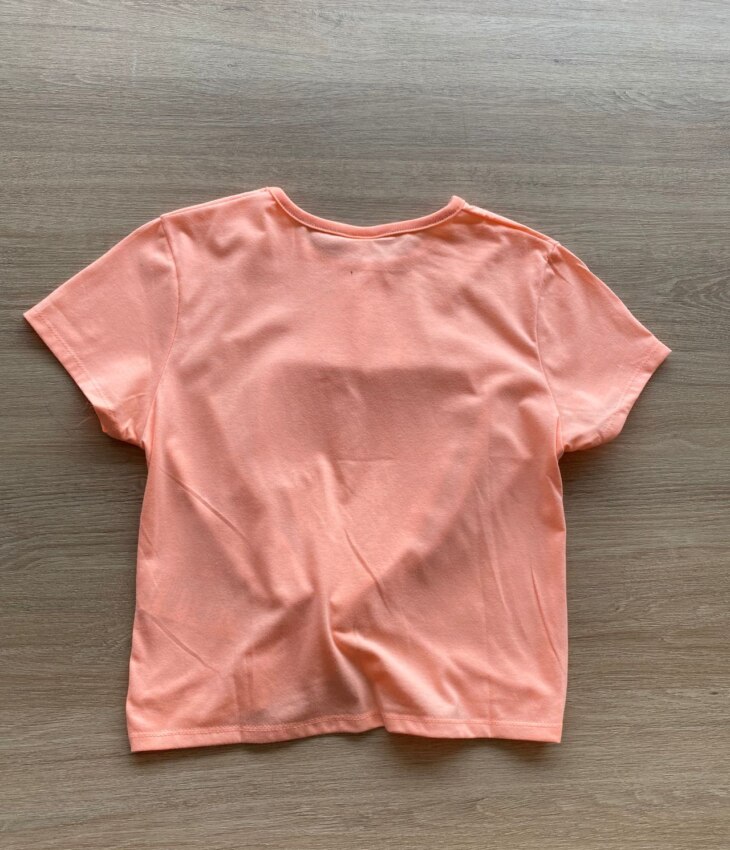fernandaramoskids com br Blusa Cropped Manga Curta Lovely Laranja Neon2