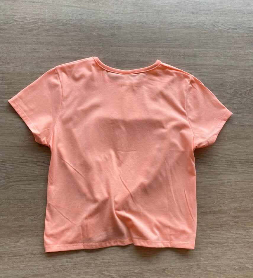 fernandaramoskids com br Blusa Cropped Manga Curta Lovely Laranja Neon2