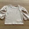 Blusa Cropped Manga Princesa Texturizada Bege Fernanda Ramos Kids