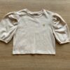 Blusa Cropped Manga Princesa Texturizada Bege Fernanda Ramos Kids