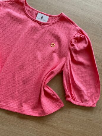 fernandaramoskids com br Blusa Cropped Manga Princesa Texturizada Rosa1