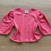 Blusa Cropped Manga Princesa Texturizada Rosa Fernanda Ramos Kids