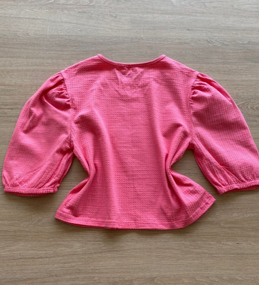 fernandaramoskids com br Blusa Cropped Manga Princesa Texturizada Rosa2