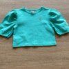 fernandaramoskids com br Blusa Cropped Manga Princesa Texturizada Verde Água1