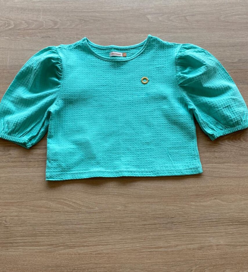 fernandaramoskids com br Blusa Cropped Manga Princesa Texturizada Verde Água1