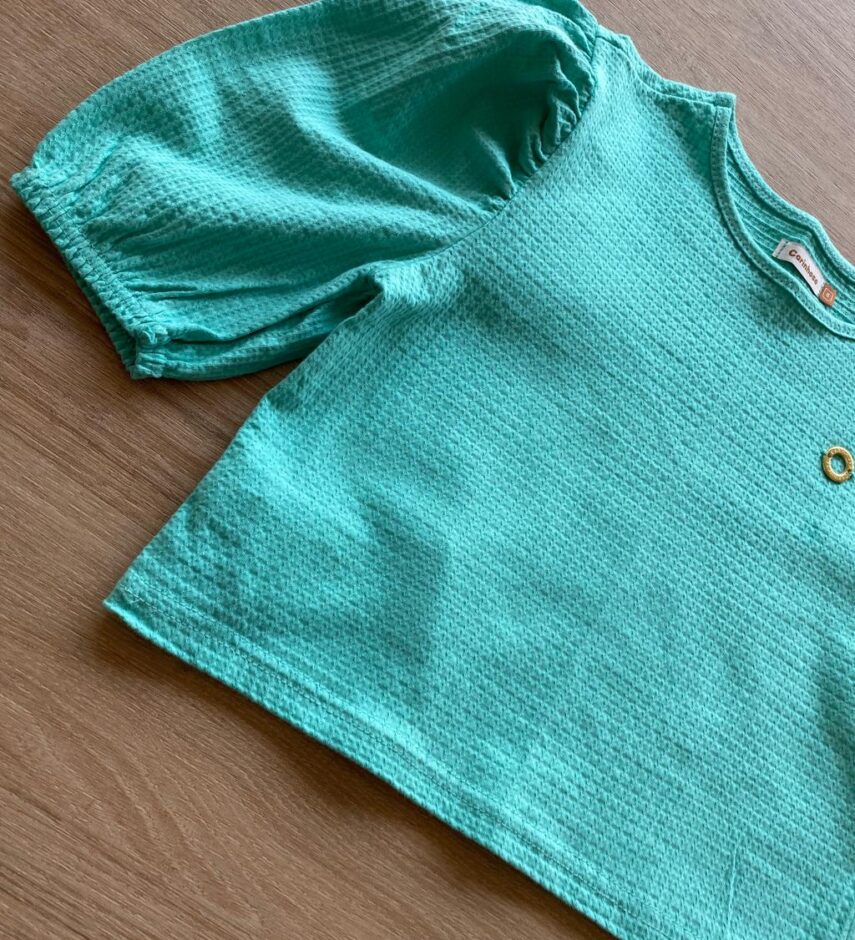 fernandaramoskids com br Blusa Cropped Manga Princesa Texturizada Verde Água2