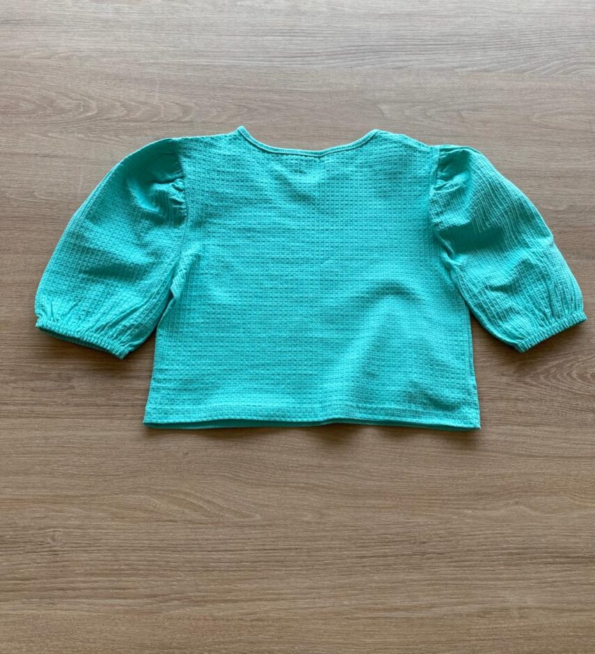fernandaramoskids com br Blusa Cropped Manga Princesa Texturizada Verde Água3