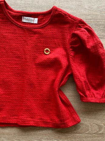 fernandaramoskids com br Blusa Cropped Manga Princesa Texturizada Vermelha1