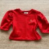 Blusa Cropped Manga Princesa Texturizada Vermelha Fernanda Ramos Kids