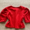 fernandaramoskids com br Blusa Cropped Manga Princesa Texturizada Vermelha3