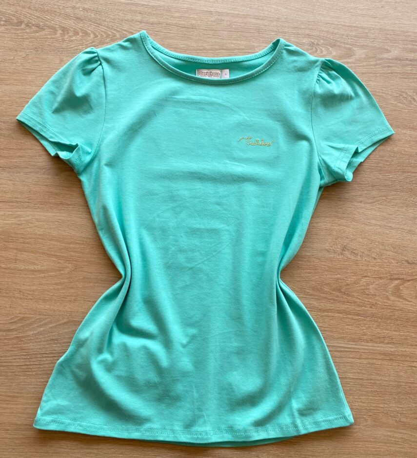 fernandaramoskids com br Blusa Manga Curta Infantil Feminina Verde Água1