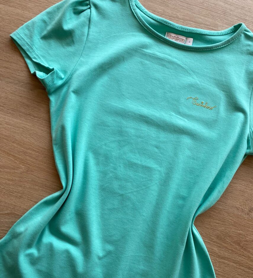 fernandaramoskids com br Blusa Manga Curta Infantil Feminina Verde Água2