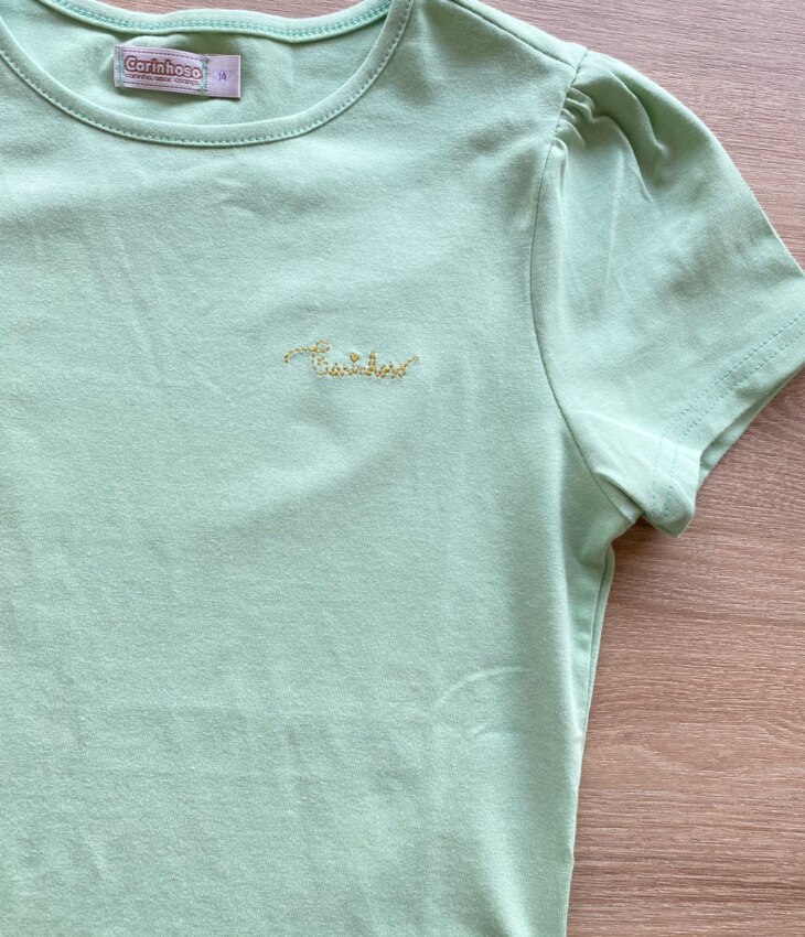 fernandaramoskids com br Blusa Manga Curta Infantil Feminina Verde Claro1