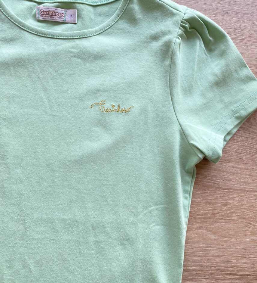fernandaramoskids com br Blusa Manga Curta Infantil Feminina Verde Claro1