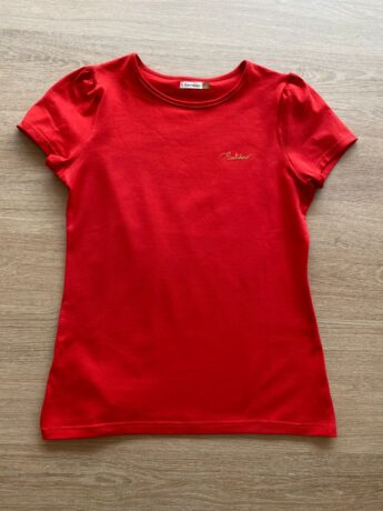 Blusa Manga Curta Infantil Feminina Vermelha Fernanda Ramos Kids