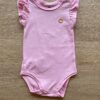 Body Infantil Feminino Básico Manga com Babado Rosa Fernanda Ramos Kids
