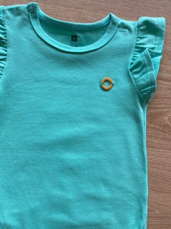 fernandaramoskids com br Body Infantil Feminino Básico Manga com Babado Verde Água1