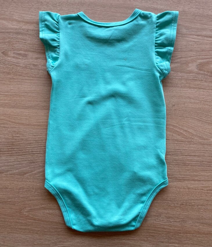 fernandaramoskids com br Body Infantil Feminino Básico Manga com Babado Verde Água2