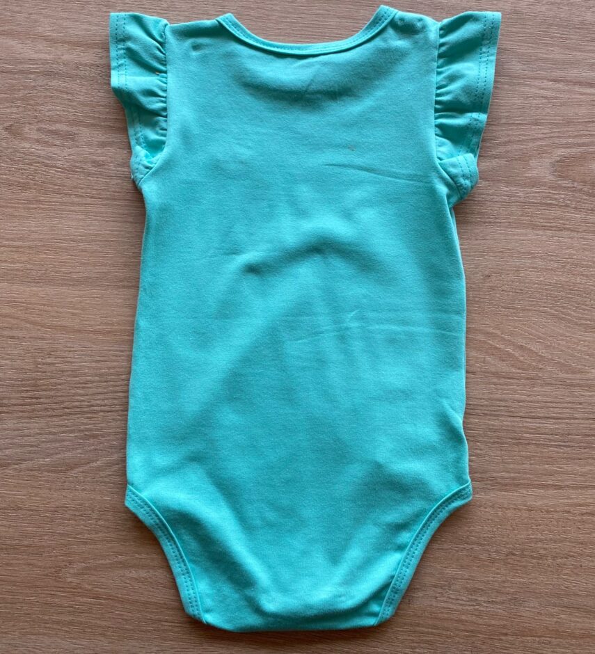 fernandaramoskids com br Body Infantil Feminino Básico Manga com Babado Verde Água2
