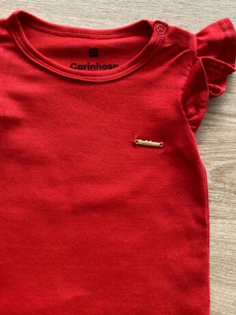 fernandaramoskids com br Body Infantil Feminino Básico Manga com Babado Vermelho1