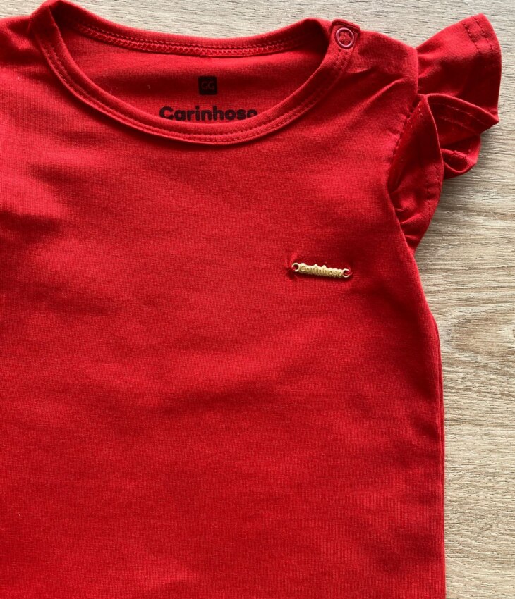 fernandaramoskids com br Body Infantil Feminino Básico Manga com Babado Vermelho1