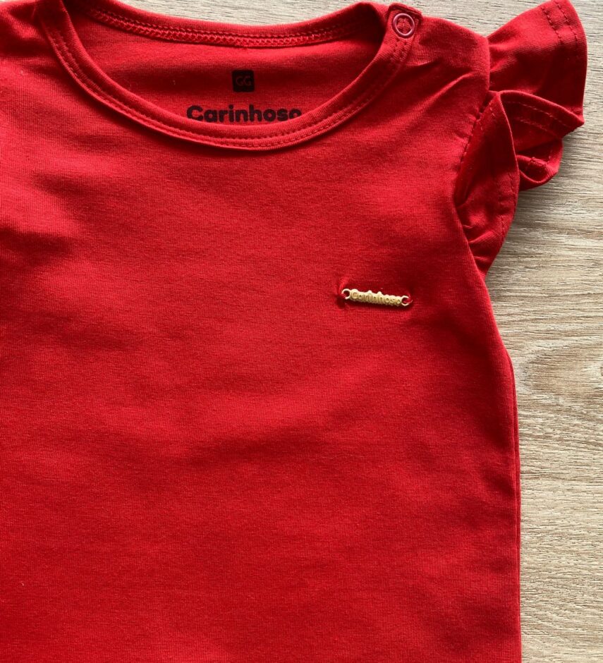 fernandaramoskids com br Body Infantil Feminino Básico Manga com Babado Vermelho1