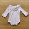 Body Infantil Feminino Manga Longa Branco com Detalhe de Renda Fernanda Ramos Kids