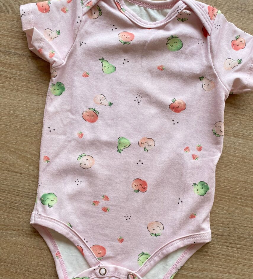 fernandaramoskids com br Body Infantil Feminino Rosa Estampado de Frutinhas1