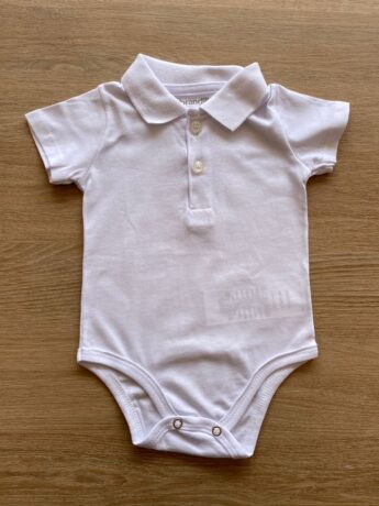 fernandaramoskids com br Body Infantil Manga Curta Gola Polo Branco1