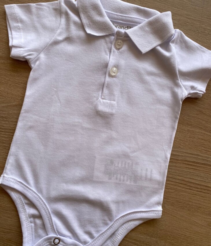 fernandaramoskids com br Body Infantil Manga Curta Gola Polo Branco2