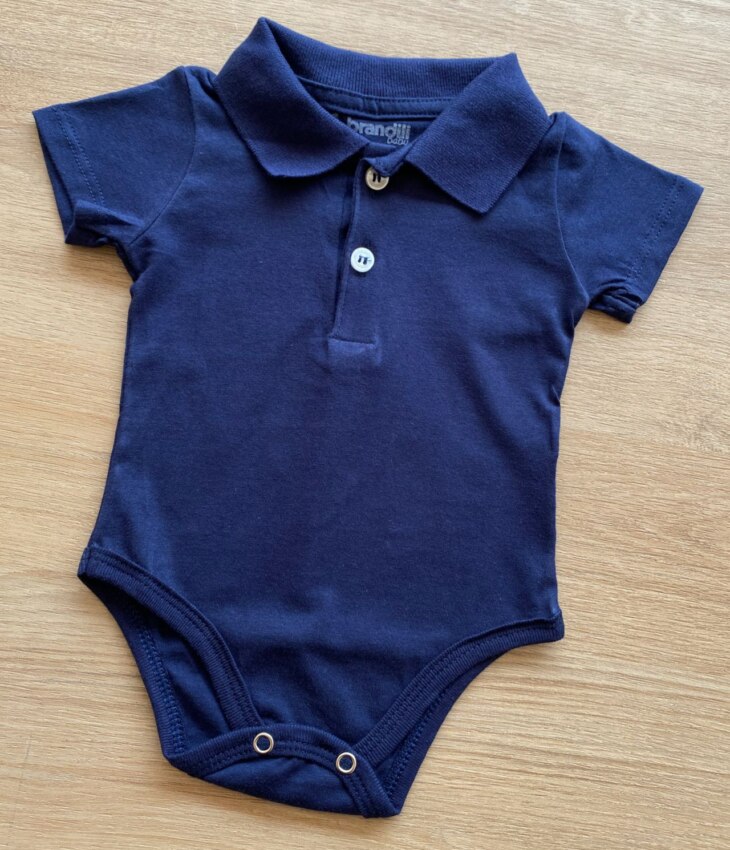 fernandaramoskids com br Body Infantil Masculino Azul Marinho Gola Polo1