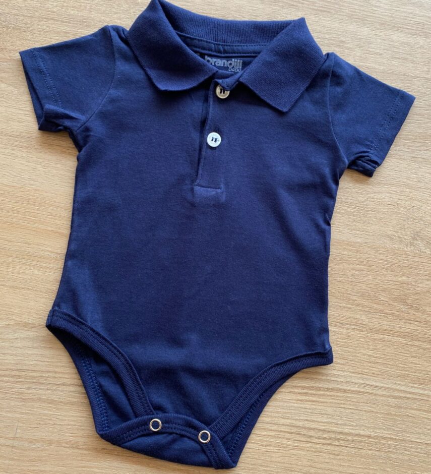 fernandaramoskids com br Body Infantil Masculino Azul Marinho Gola Polo1