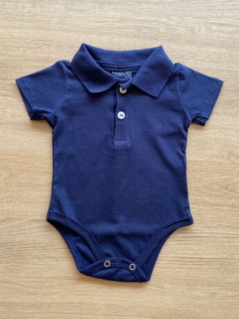 Body Infantil Masculino Azul Marinho Gola Polo Fernanda Ramos Kids