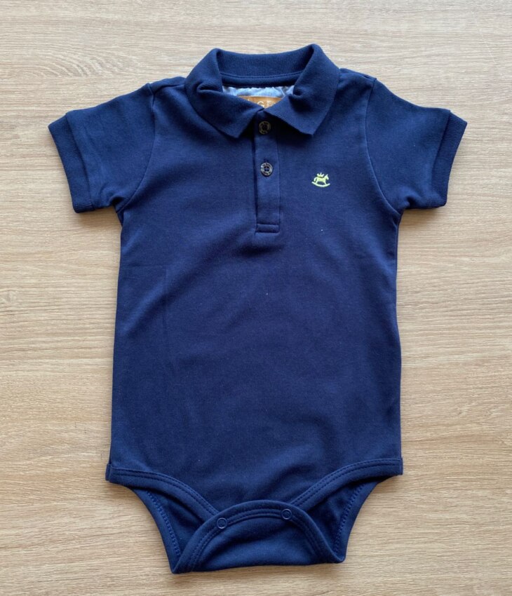 fernandaramoskids com br Body Infantil Masculino Gola Polo Azul Marinho1