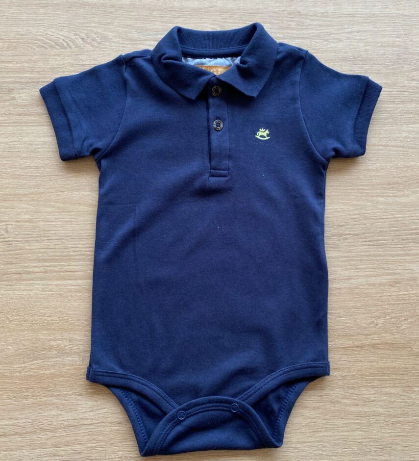 fernandaramoskids com br Body Infantil Masculino Gola Polo Azul Marinho1