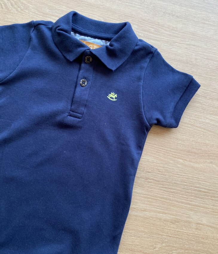 fernandaramoskids com br Body Infantil Masculino Gola Polo Azul Marinho2