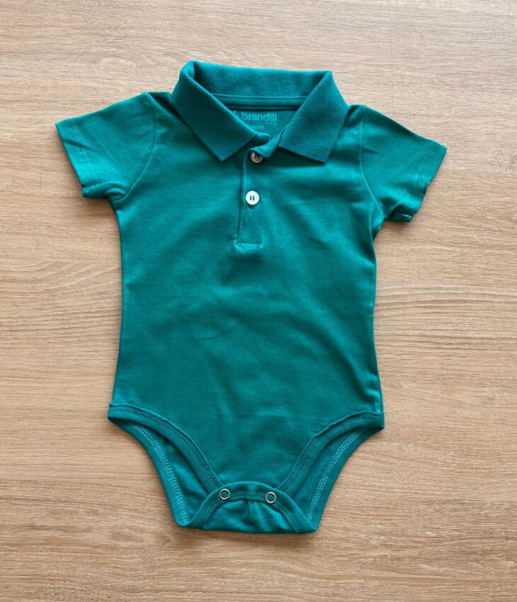 fernandaramoskids com br Body Infantil Masculino Gola Polo Verde1
