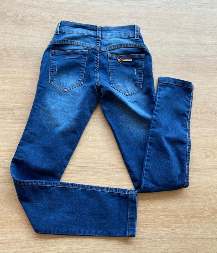 fernandaramoskids com br Calça Feminina Juvenil Jeans Lavagem Média2