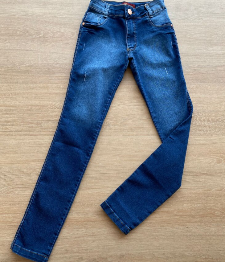 Calça Feminina Jeans Juvenil Lavagem Média Fernanda Ramos Kids