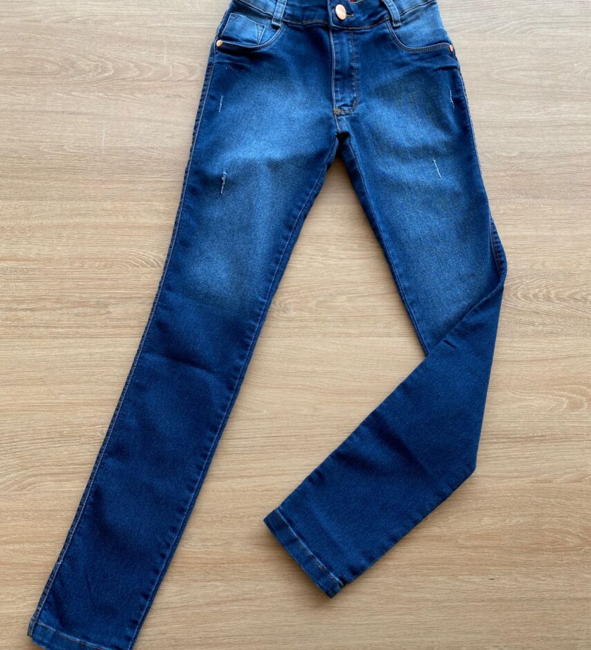 Calça Feminina Jeans Juvenil Lavagem Média Fernanda Ramos Kids