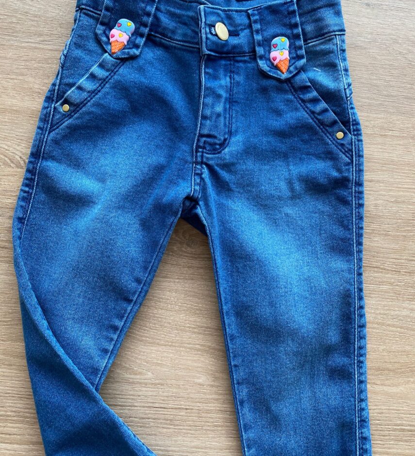 fernandaramoskids com br Calça Infantil Feminina Jeans com Detalhe de Sorvetinho1